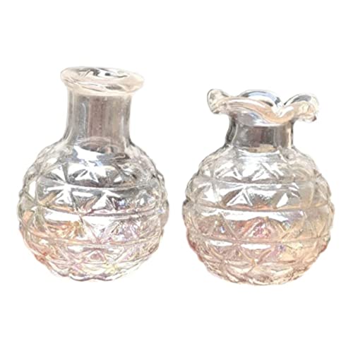 Sosoport 2 Stück Mini Vase Retro Puppenmöbel Dekoration Puppenhausmöbel Spielzeughaus Mini Blumenvase Miniatur Blumentöpfe Puppenhaus Miniaturen Blumentöpfe Kunststoff von Sosoport