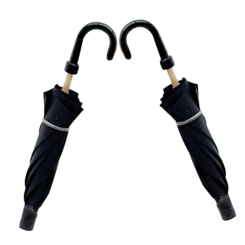 Sosoport 2 Stück Mini-regenschirmmodell Mini-regenschirm- Dekorative Regenschirm Kleine Regenschirme Miniaturschirm Stoff Black von Sosoport