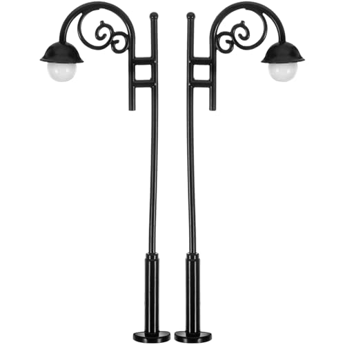 Sosoport 2 Stück Miniaturparkmodell Puppe Flur Lampe Simulationslampe Mini-hausversorgung Miniaturmodell Einer Straßenlaterne Sand Tisch Straßenlaterne Szene Lampe Legierung von Sosoport