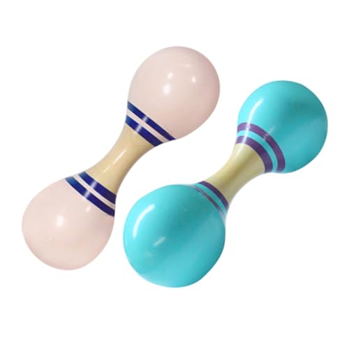 Sosoport 2 Stück Musikspielzeug Kleinkind Maracas Musikinstrument Mädchen Percussion-Musical-Maracas Sandstrandspielzeug Musikinstrumente Sand-Maracas Holz von Sosoport