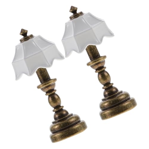Sosoport 2 Stück Puppenhaus Nachttischlampe Puppenhäuser Puppenhäuser Für Mädchen Miniaturlampe Spielzeughaus Miniaturmodell Miniatur Puppenszene Puppen Mini Lampe von Sosoport
