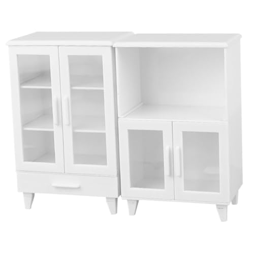 Sosoport 2 Stück Puppenhaus-bücherregale, Miniatur-puppenhausmöbel, Puppenhaus-küchenschränke, Puppenhaus-kommode, Schrank Für Puppenhaus-wohnzimmerdekorationen von Sosoport