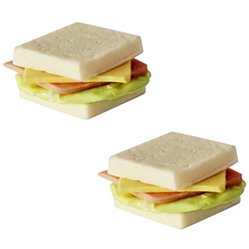 Sosoport 2 Stück Sandwich-Modell für kinderspielzeug kindertag Geschenkeidee fogelschreker Hausrequisiten simulierte Sandwiches Puppenhauszubehör Harz von Sosoport