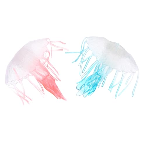 Sosoport 2 Stück Simulierte Quallen-Ornamente Meerestier Kreaturen Modell Aquarienverzierung Lebendiges Quallenmodell Modell Eines Meeresbewohners Ozeantiersimulation Plastik Rot von Sosoport