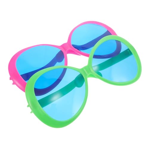 Sosoport 2 Stück Sonnenbrillenzubehör Übergroße Stranddekorationsbrille farbige Partybrille Strandbrille Hawaiianische für Brillen am Strandpool Plastik von Sosoport