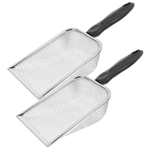 Sosoport 2 Stück Strandfilter Muschel Sammelschaufel Sand Muschel Schaufel Kleine Streu Sieb Haustier Outdoor Werkzeuge Schaufel Katzenstreu KOT Siebnetz Edelstahl von Sosoport