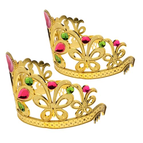 Sosoport 2 Stück Strasskrone Haarband für Goldene Kopfbedeckung für Partys Fotoshootings und Besondere Anlässe Bequem und Stylisch für Dress Up von Sosoport