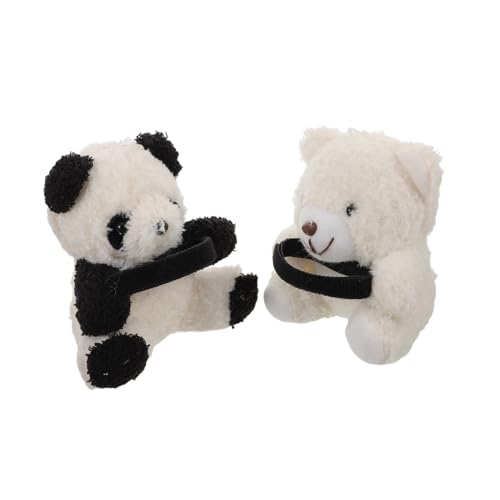Sosoport 2 Stück Teiliges Panda Plüschauto Niedliche Bären Figur Passend für Armaturenbrett und Rückspiegel Langlebiges Plüschmaterial Kreatives für Autofans von Sosoport