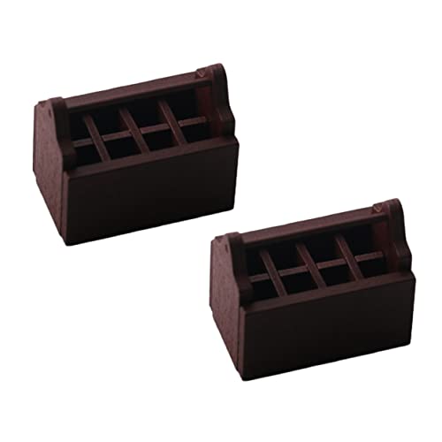 Sosoport 2 Stück kleine Werkzeugkiste Artikel Mini -Toolbox Bauernmöbel Mini-Zubehör Miniatures mini werkzeugkoffer Dollhouse Supplies Mini-Toolbox-Modell Mini- - Holz Coffee von Sosoport