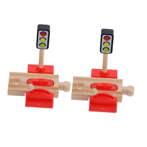 Sosoport 2 Stücke Lustige Verkehrs Signal Modell Verkehrs Signal Modell Track Zubehör Verkehrs Signal Modell Für Spiele Holz von Sosoport