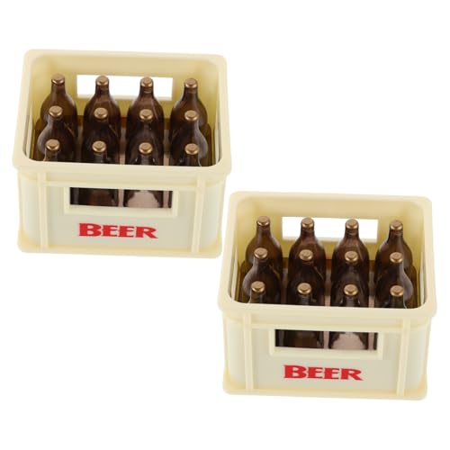 Sosoport 2 Stücke Weinflasche Serie Kühlschrankmagnet Puppenhaus Weinkiste Miniatur Bierflaschen Modell Kühlschrank Magnetische Wohndekore von Sosoport