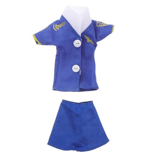 Sosoport 2 Teiliges Set Puppenkleidung Flugbegleiter Outfit Für Puppenflug Puppenkostüm Puppenflugzeug Zubehör Flugbegleiter Kostüm Für Mädchen Puppenkinder Puppentageskostüme Blau von Sosoport