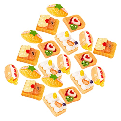 Sosoport 20 Stück Handyhüllen Zubehör Basteln Mini Puppe Brot Charm Essen Schaufenster Display Handyhülle Zubehör Shop Handgefertigte Handyhülle Haarspange DIY Harz von Sosoport