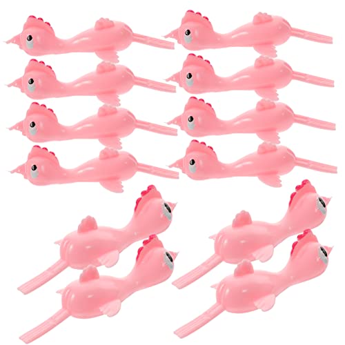 Sosoport 20 Stück Klebrige Hühnchen Spielzeuge Lustige Fingerflugzeuge für Partys und Stressabbau Aus Vinyl Hohe Elastizität und Wiederverwendbar von Sosoport