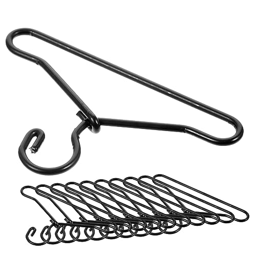 Sosoport 20 Stück Kleiderbügel Puppe Kleidung klein doll Accessories metallbügel Miniaturzubehör winzige Hausaufhänger Mini-Aufhänger-Ornamente Mini-Hausbedarf Legierung Black von Sosoport