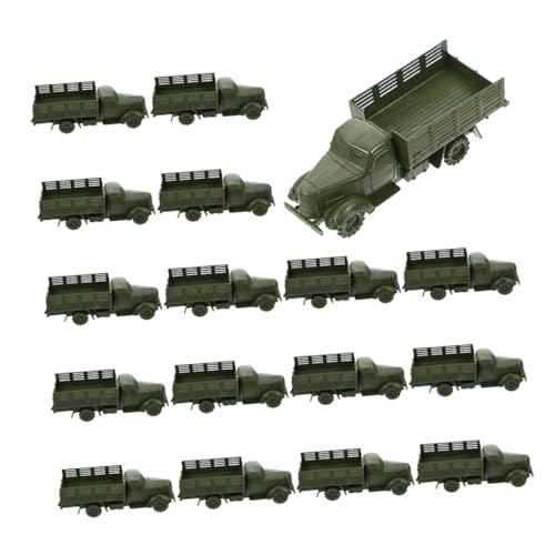 Sosoport 20 Stück LKW-Modell Sandtischspielzeug Sandmodellspielzeug Für Tragbares LKW- Simulationscontainerautomodell Fahrzeuge Für Pp Olive Green von Sosoport