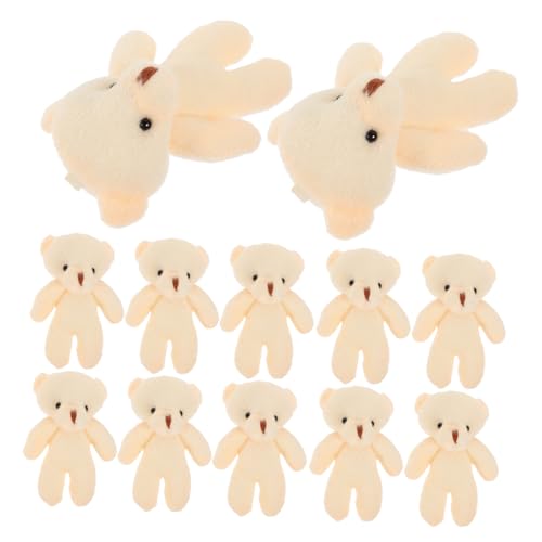 Sosoport 20 Stück Mini Bär Anhänger Kleinbär Mini Bär Dekorationen Niedlicher Cartoon Bär Puppenspielzeug Weiche Plüschbären Bärenplüsch Für Partygeschenke Beige Pp Baumwolle von Sosoport