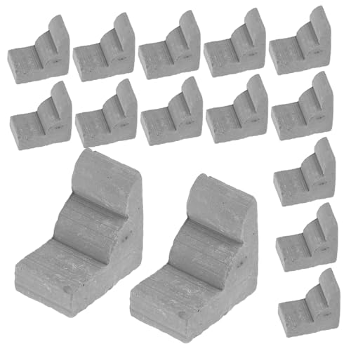 Sosoport 20 Stück Mini Bausteine Puppenhaus Spielsteine Mini Baumaterialien Hausbau Puppenhaus Baumaterial Fake Bricks Ziegel DIY Mini Bausteine Ton Grau von Sosoport