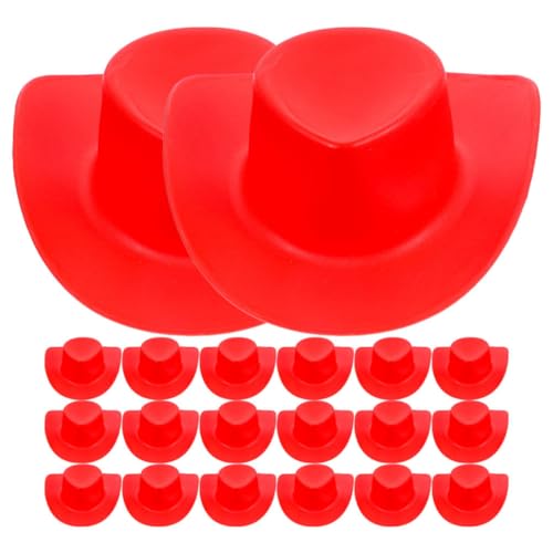 Sosoport 20 Stück Mini Cowboy -hutspielzeug Western-Cowboy-Hut Puppe Mini-Hut Kleine Cowboyhüte Zum Basteln Winzig Mini-cowboyhut Erwachsene Miniatur Mini-hüte Party Plastik von Sosoport