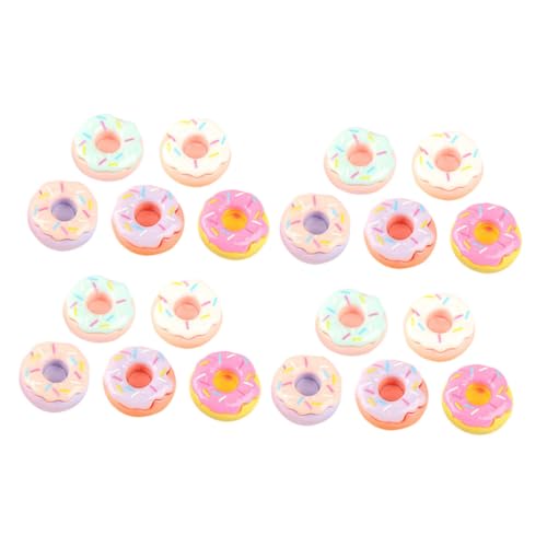 Sosoport 20 Stück Mini-Donuts Miniatur Puppenhaus Winzige Donuts Krapfen Nachtisch Food-Requisiten- Donut-Modell- Dekorative Gefälschte Nahrungsstütze Mini-küchenszenendekor Harz von Sosoport