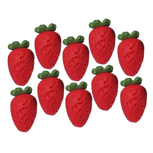 Sosoport 20 Stück Mini Erdbeerspielzeug Künstliche Erdbeeren Erdbeerdekorationen Lebensechte Erdbeeren Lebensechte Erdbeeren Puppen Obstspielzeughaus Mini Simulation Erdbeerdekor von Sosoport