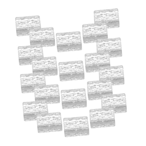Sosoport 20 Stück Mini Glasbausteine ​​Für Puppenhaus Klares Glas Realistische Miniatur Baumaterialien Für DIY Projekte Mikro Szenen Dekoration Quadratisch von Sosoport