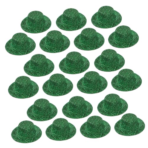 Sosoport 20 Stück Mini-Hut Winzig Schmücken Miniaturhüte Zum Basteln Miniatur-puppenhut Kleine Hüte Zum Basteln Miniaturhut Für Wolle Feiner Farbiger Stoff Dark Green von Sosoport