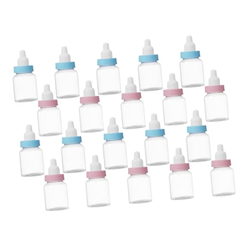 Sosoport 20 Stück Mini Plastik Babyflasche Süßigkeiten Boxen Transparente Candy Favor Container für Babyparty Jungen und Geburtstagsfeier Dekoration von Sosoport