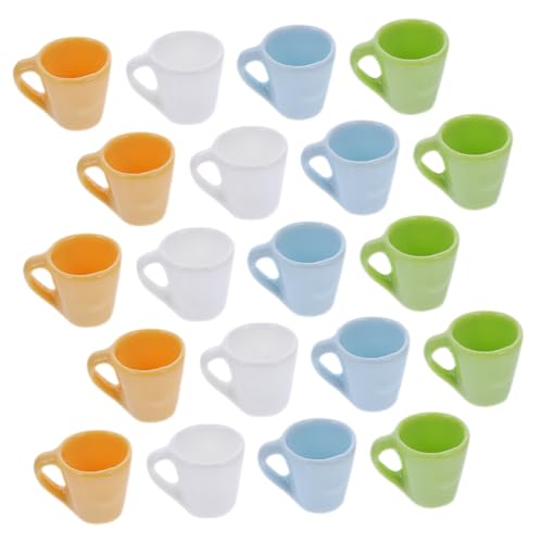 Sosoport 20 Stück Mini-Tasse Winzige Tassen Puppenhausdekor Mini-Becher Kleiner Becher Mini-hauswasserbecher Miniatur-teetassen Miniaturmodell Mini-kaffeetassen Mini-Foto-Requisiten Harz von Sosoport