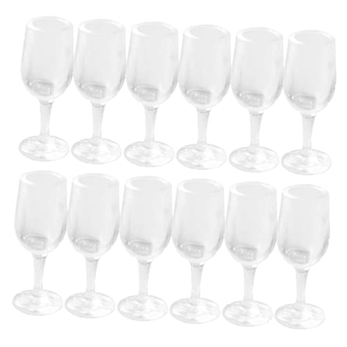 Sosoport 20 Stück Mini Weinglas Dekorativer Miniaturen Kelch Mini-puppenhauszubehör Puppenhaus Kelch Miniatur Weingläser Mini Puppenhaus Weingläser Puppenhausmöbel Plastik Transparent von Sosoport