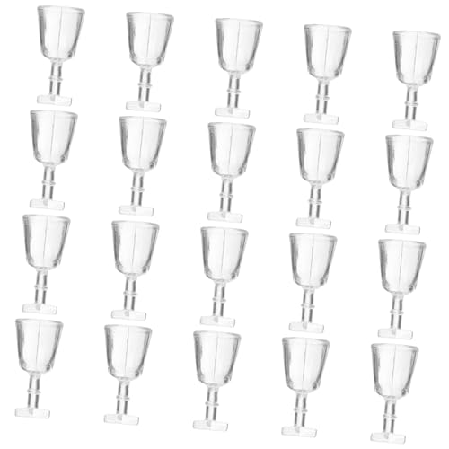 Sosoport 20 Stück Mini Weinglas Miniatur kleine Gläser mini für Mini-Weinkelch Weingläser Mini-Rotweinbecher Mini-Tasse Puppenzubehör Küchenspielzeug Mini-Weinbecher Harz von Sosoport
