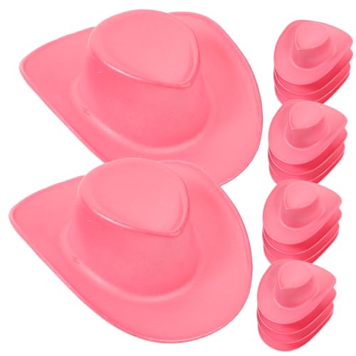 Sosoport 20 Stück Mini-cowboyhut Klein Winzig Puppe Westliche Partydekoration Hut Frauen Cowgirl-Hut Cowboyhut Für Dekorativ Mini-hüte Mini-Western-Cowboy Kuh Alle Rosa von Sosoport