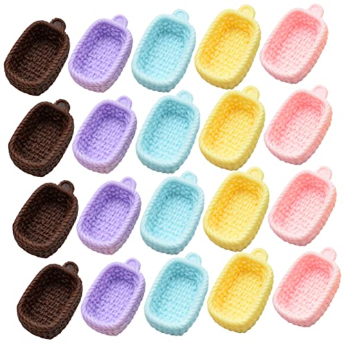 Sosoport 20 Stück Mini -gemüsekorbendekoration Mini -hausdekoration Mini Körbe Mini-zubehör Mini-körbe-Ornamente Körbe Mini -Korb Miniatur Plastik von Sosoport