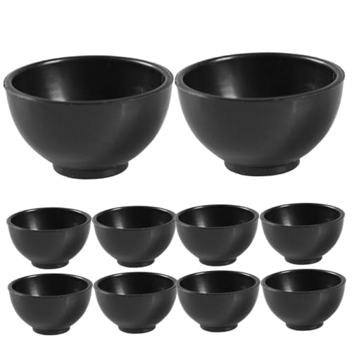 Sosoport 20 Stück Mini-simulationsschüssel Schüsseln Klein Zerschmettert Zubehör Mini-hausgeschirr Miniatur-schüssel Puppenhaus-minigeschirrmodell Winzige Schalen Puppenschale Black Plastik von Sosoport