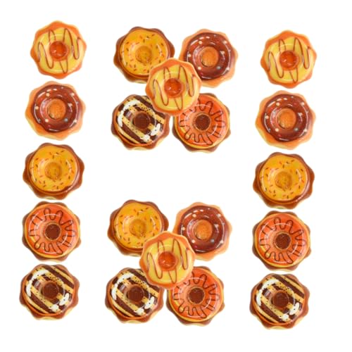 Sosoport 20 Stück Miniatur Donuts Puppenhaus Küchendekor Donut Figur Miniaturen Gefälschter Donut Winziger Donut Puppenhaus Donuts Dessert Dekoration Mini Lebensmittelspielzeug von Sosoport