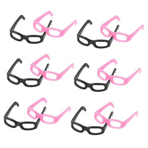 Sosoport 20 Stück Puppenhausbrille Puppen puppenhaus deko Puppenhaus-Zubehör zubehör puppenhaus Dollhouse Accessories Mini Brillen für Puppen Brille zum Anziehen der Puppe Abs von Sosoport