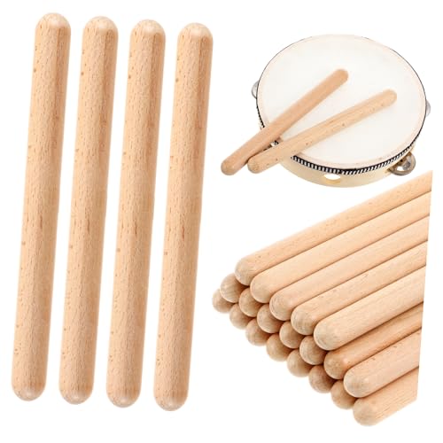 Sosoport 20 Stück Schlaginstrumentenstab Schlüssel Stöcke Rhythmusinstrumente Musik Kindertrommel Kleinkinder Rhythmus-Sticks Claves Für Percussion Instrument Stick Hölzern von Sosoport