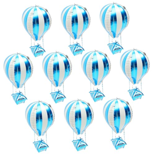 Sosoport 20 Stück Teiliges Heißluftballon Aluminiumfolie Blaue Partydekoration für Kindergeburtstag Vielseitig Einsetzbar als Hochzeits und Festtagsdeko Einfach Aufzublasen und von Sosoport