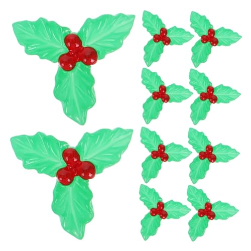 Sosoport 20 Stück Teiliges Künstliche Weihnachtsbeeren mit Stechpalmenblättern Deko für Kranz Miniaturbaum und DIY Projekte Realistische Weihnachtsdekoration für Festliche von Sosoport