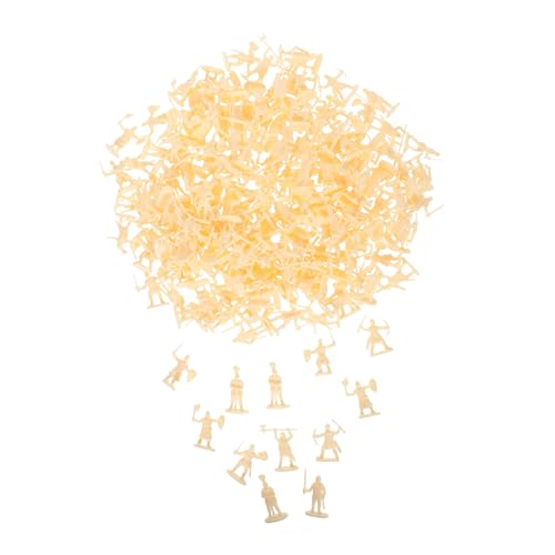 Sosoport 200 Stück Kavallerie-Modellspielzeug Soldatenfiguren Aktion Zahlen Armee Soldaten ritterfiguren Spielzeuge kleine Leute Handwerk Sandtisch Menschen Modell Plastik Beige von Sosoport
