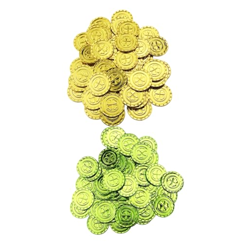 Sosoport 200 Stück St. Pa Requisiten st Patricks Day Party Favors Kleeblattzubehör Kleeblatt-Charme Dekorationen The Green die grünen gefälschte Partyzubehör Plastik von Sosoport