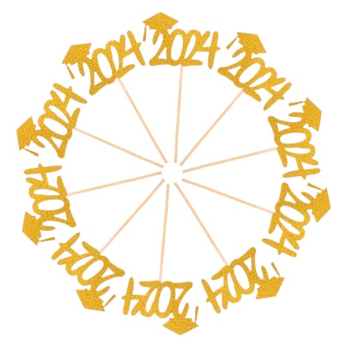 Sosoport Abschlussfeier-dekorationen 20 Stück Cupcake-topper Aus Papier Elegante Kuchendekorationen Für Den Abschluss von Sosoport