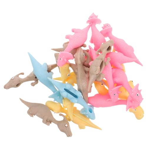 Sosoport 20Stücke Dehnbare Dinosaurier Fingerspielzeuge Fliegende Dino Shooter für Party Mitgebsel Zufällige Farben Lustiges für Partys von Sosoport