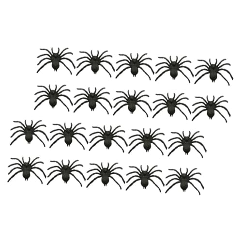 Sosoport 20Stücke Künstliche Spinnen Schwarze Halloween Dekoration Realistische Spinnen Modelle Für Partyzubehör Trick Requisiten Und Gruselige Deko von Sosoport
