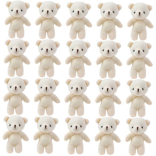 Sosoport 20Stücke Mini Bärenfiguren Multifunktionale Hängende Dekorationen für DIY Handwerk Heimversorgung und aus Weichem Baumwollmaterial von Sosoport