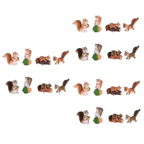Sosoport 24 Stk Kinderspielzeug Tiere Mini-Figur Kuchen Topper Spielzeuge Desktop-Dekoration kleines Eichhörnchen Spielzeug Karikatur Zubehör Puppe schmücken Ornamente von Sosoport