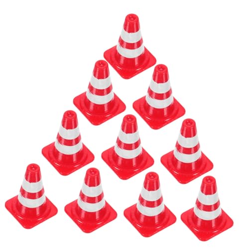 Sosoport 24 Stück Mini-straßensperre Klein Zapfen Sandkasten Miniatur Barrikade Straßenbaukegel Sandtischmodelle Sandtischzubehör Miniatur-verkehrskegel- Abs von Sosoport