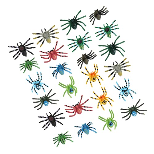 Sosoport 24Stücke Spinnen Figuren Lernspielzeug Halloween Party Deko Spinnenspielzeuge Für Kindergeburtstag Realistische Insekten Modelle Dekorieren von Sosoport