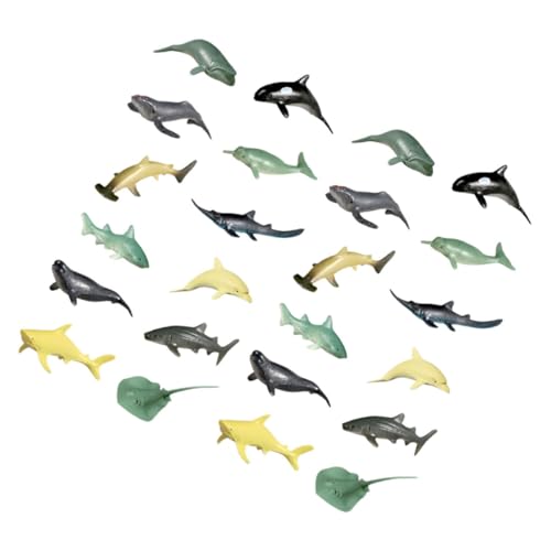 Sosoport 24Stücke Teiliges Realistische Meerestiere Figuren Fischtank Dekorationen für Tiermodelle für Bildungszwecke und Wohnkultur Partys von Sosoport