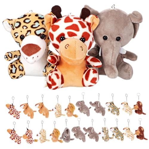 Sosoport 24pcs Mini Stoffed Animal Schlüsselbund Niedlicher Plüsch -schlüsselbeutel Geldbörse Charm Machine Spielzeug Animal Party Bevorzugt Strumpfstoffe von Sosoport
